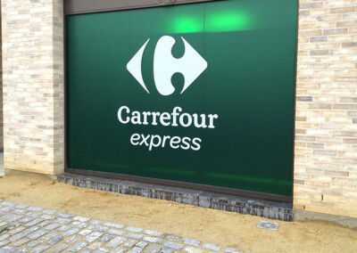 Vitrophanie verte pour Carrefour Express